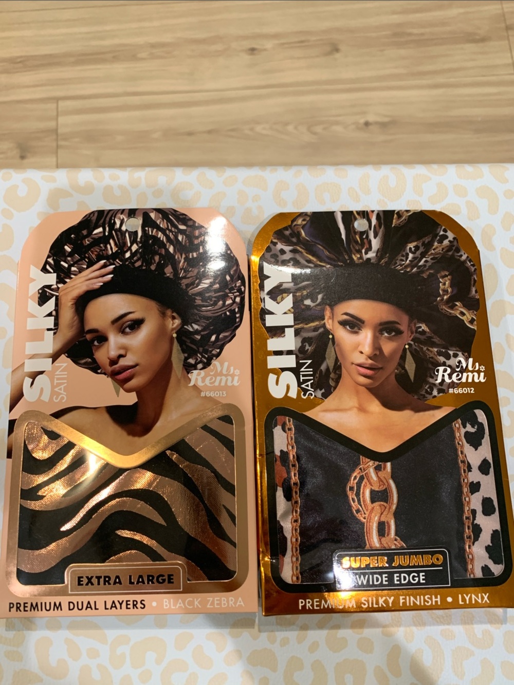 2 Silky Satin Hair Bonnet - Gold/Black